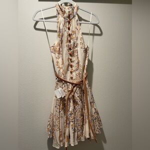 Zara printed mini dress with belt
